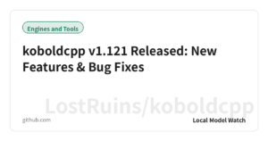 koboldcpp v1.121 Released: New Features & Bug Fixes