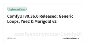 ComfyUI v0.36.0 Released: Generic Loops, Yue2 & Marigold v2