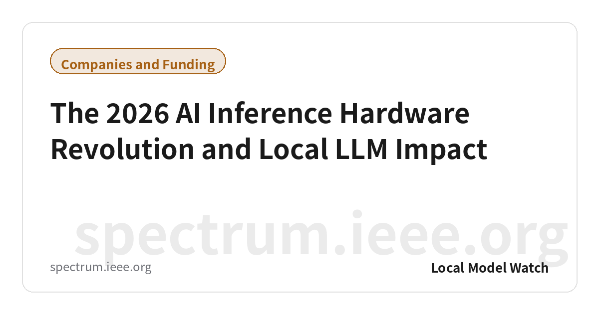 The 2026 AI Inference Hardware Revolution and Local LLM Impact