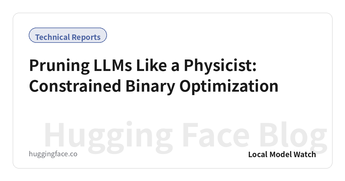 Pruning LLMs Like a Physicist: Constrained Binary Optimization