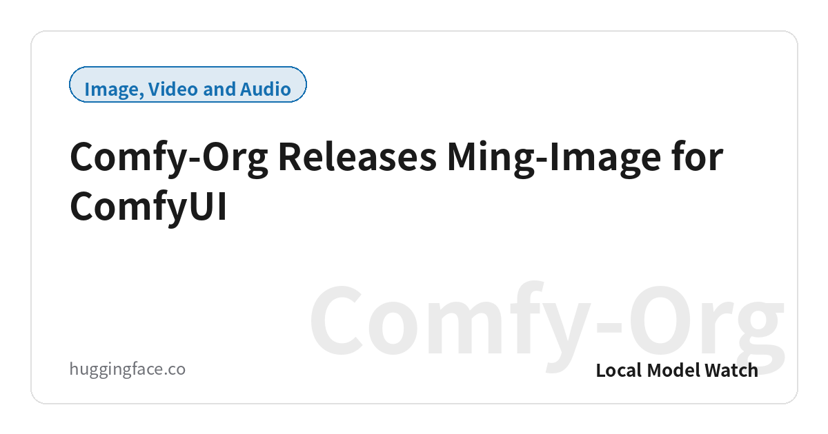 Comfy-Org Releases Ming-Image for ComfyUI