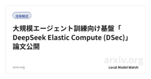 大規模エージェント訓練向け基盤「DeepSeek Elastic Compute (DSec)」論文公開