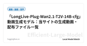 「LongLive-Plug-Wan2.1-T2V-14B-cfg」動画生成モデル：当サイトの生成動画・配布ファイル一覧