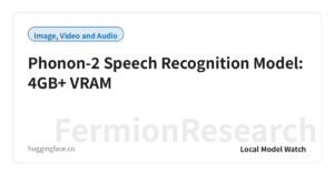 Phonon-2 Speech Recognition Model: 4GB+ VRAM